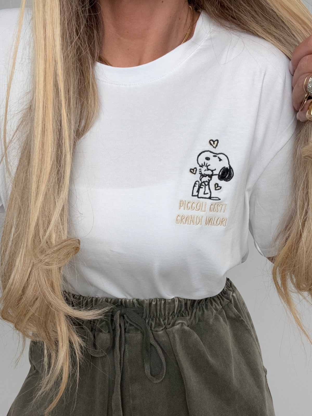 Shirt Snoopy Scrittina Beige ♥