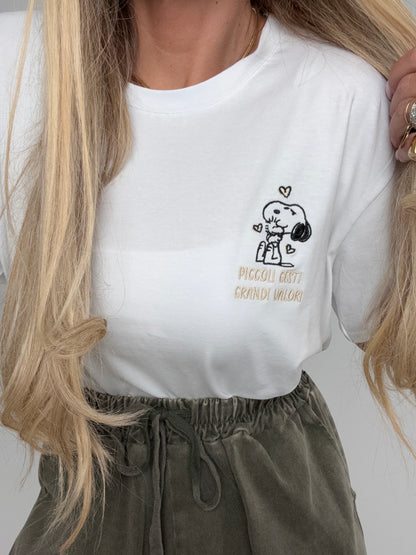 Shirt Snoopy Scrittina Beige ♥