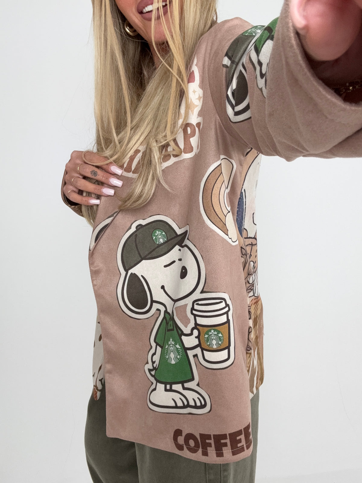 Giacca Snoopy Da Starbucks Beige ♥
