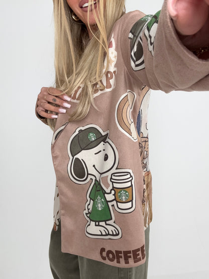 Giacca Snoopy Da Starbucks Beige ♥