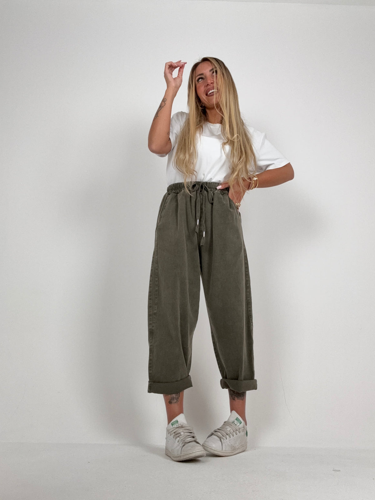 Pantalone Gym Slavato Verde ♥