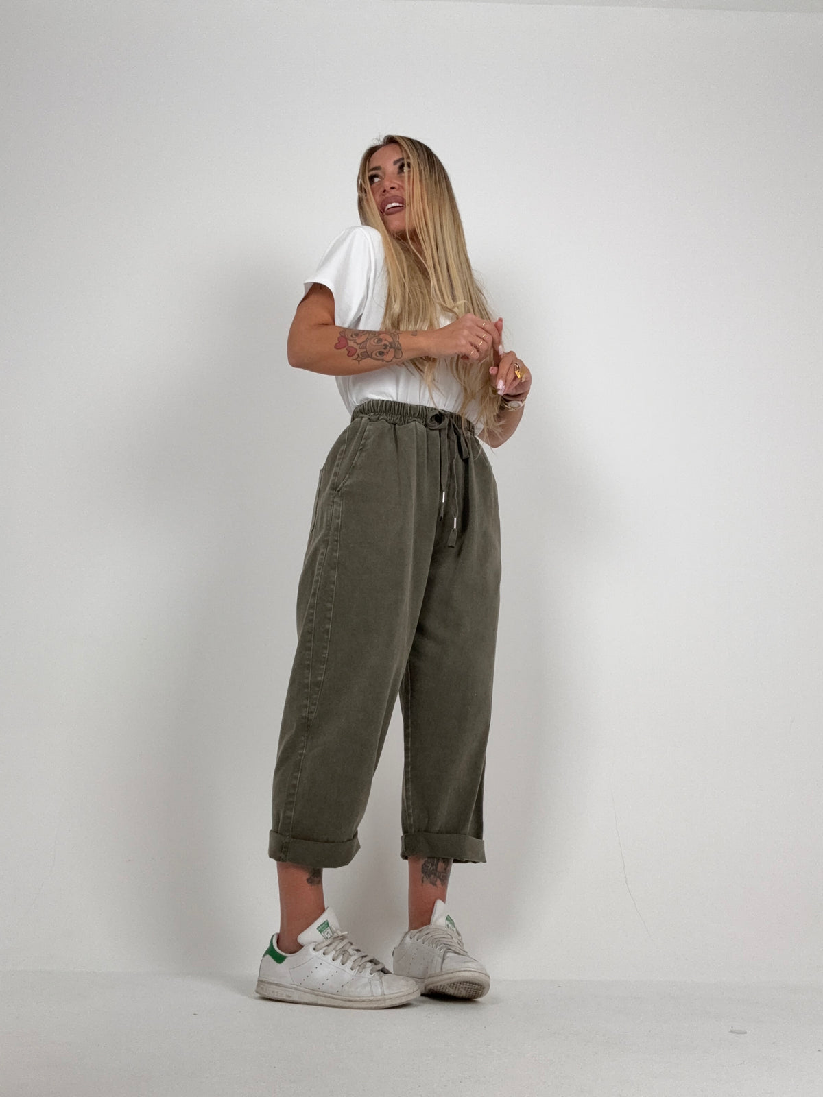 Pantalone Gym Slavato Verde ♥