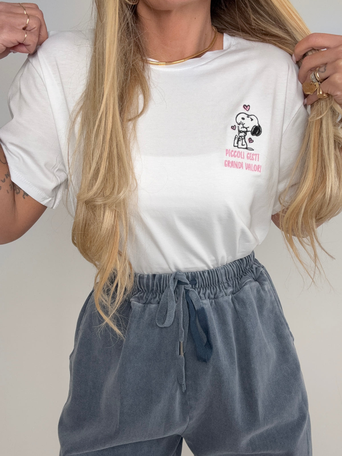 Shirt Snoopy Scrittina Rosa ♥