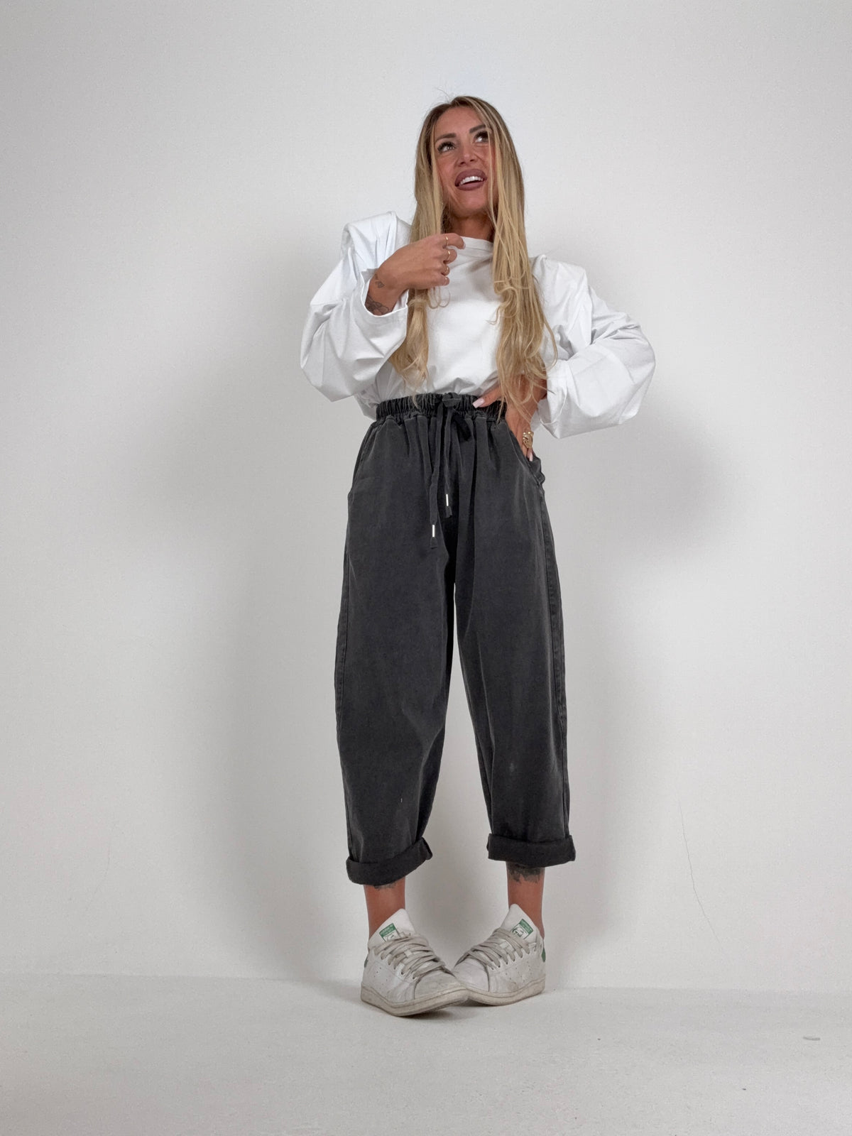 Pantalone Gym Slavato Grigio ♥