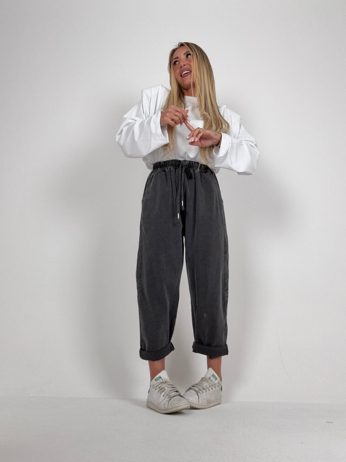 Pantalone Gym Slavato Grigio ♥