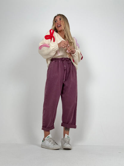 Pantalone Gym Slavato Malva ♥