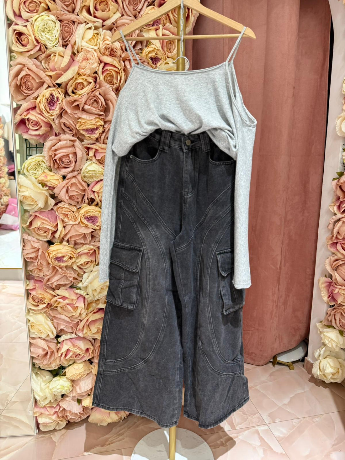 Jeans Cargo Sfumato Grigio