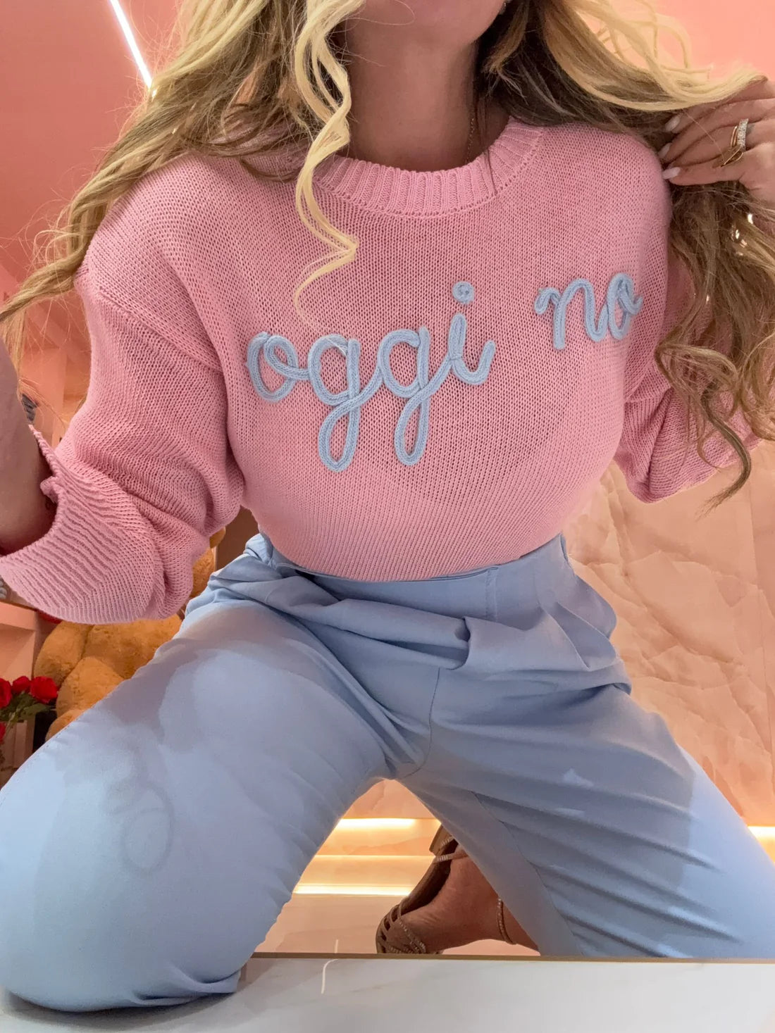 Maglioncino "OGGI NO" Rosa ♥