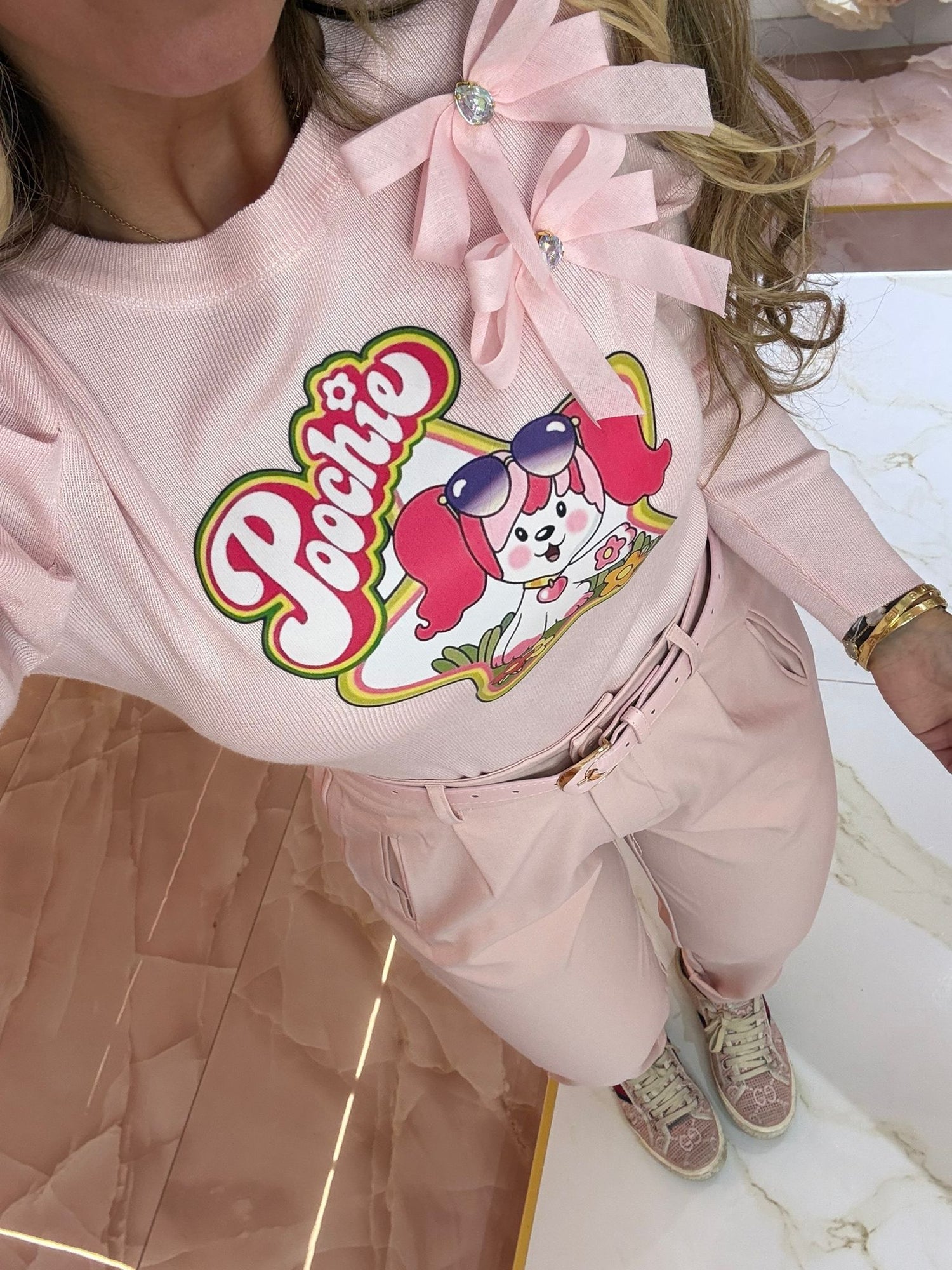 Pantalone Cinturino Rosa Cipria ★