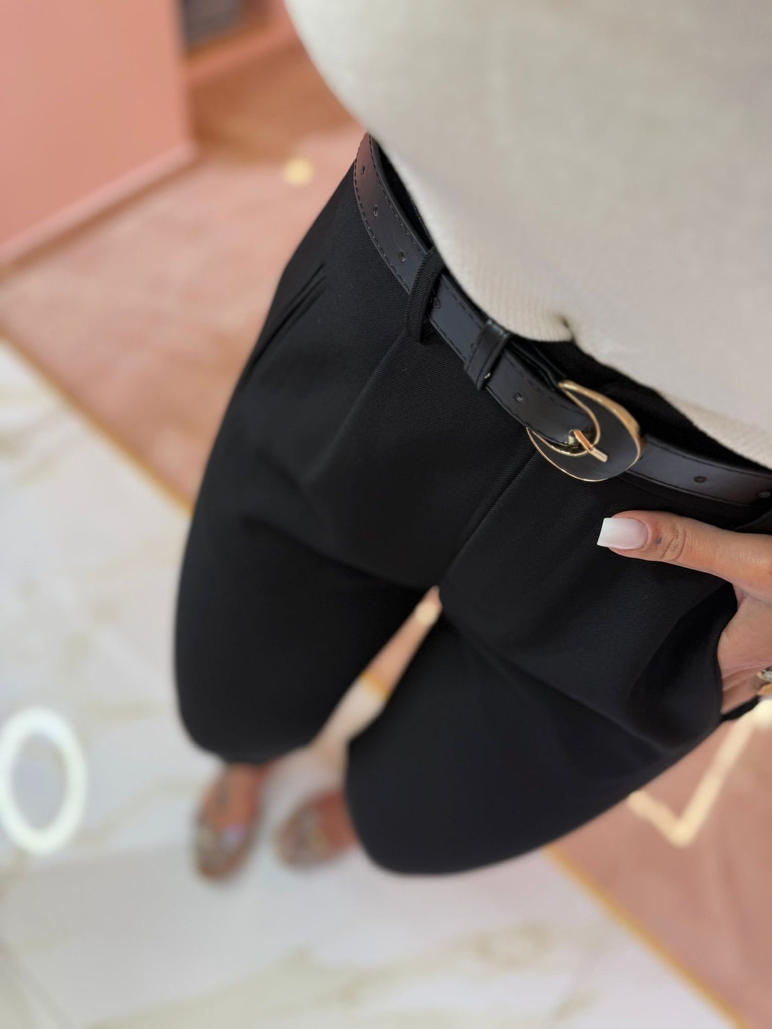 Pantalone Cinturino Nero ★