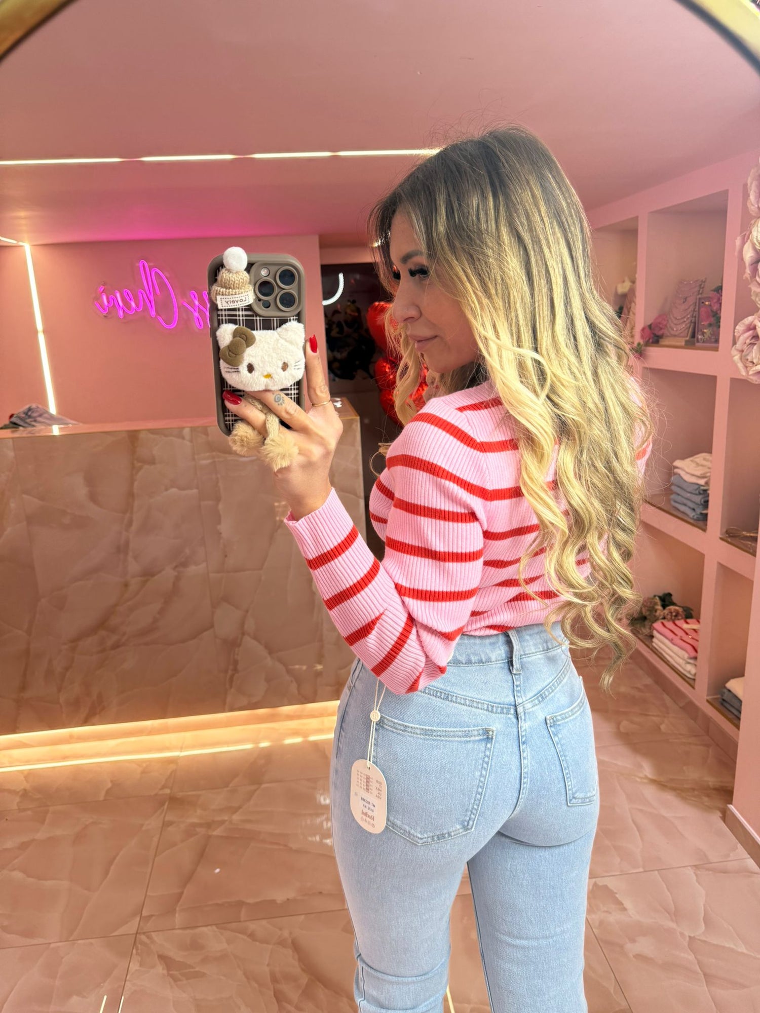 Jeans Diritto Cuoricini Rosa ♥