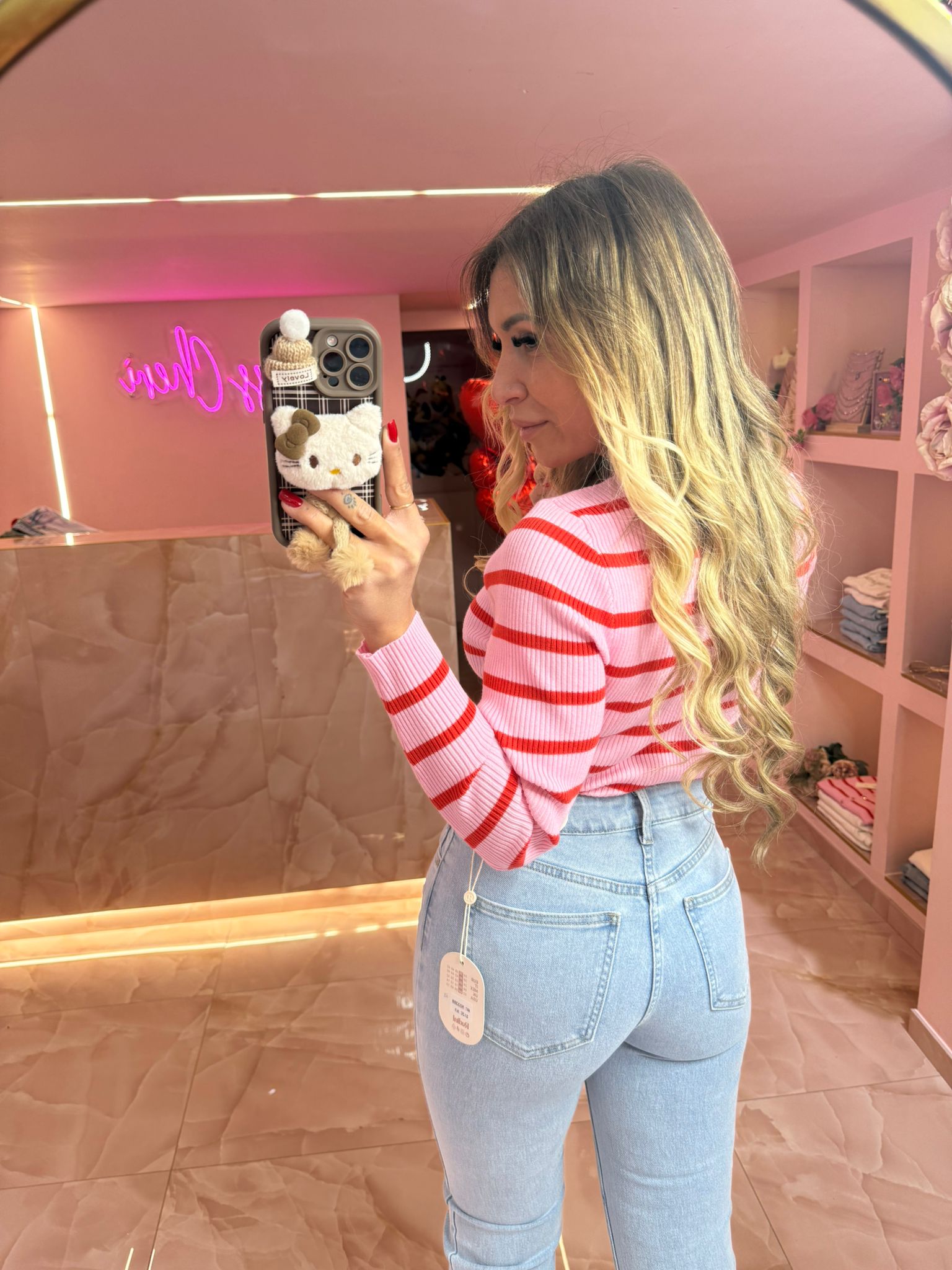 Jeans Diritto Cuoricini Rosa ♥