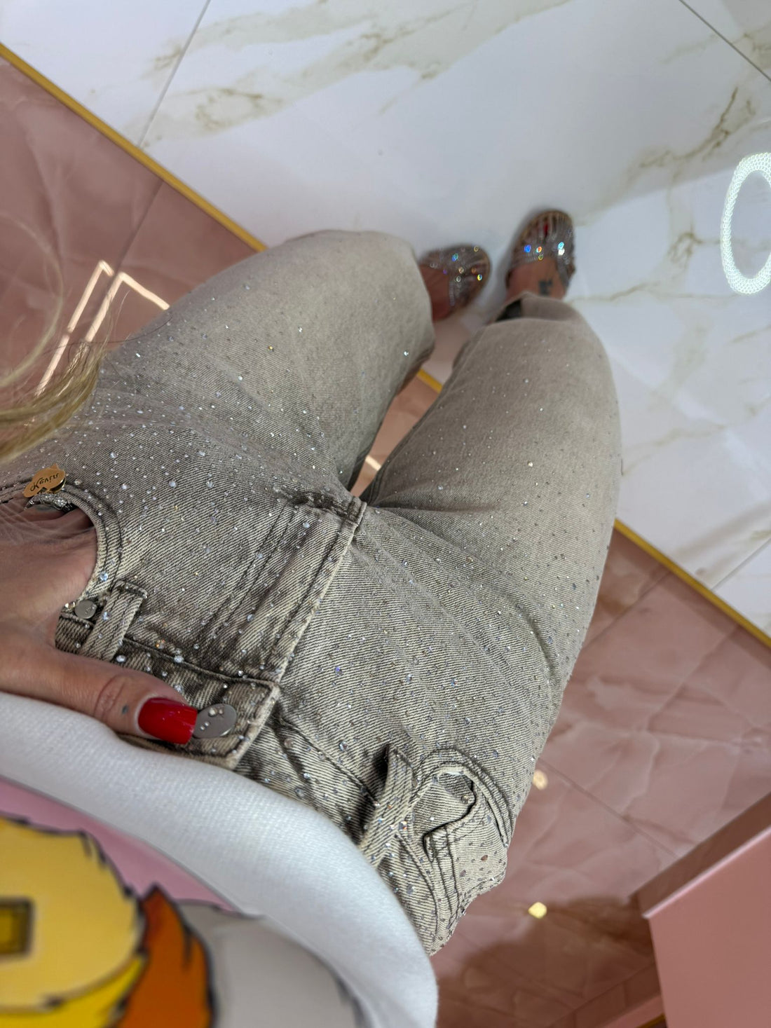 Jeans Soft Light Glitter Beige ♥