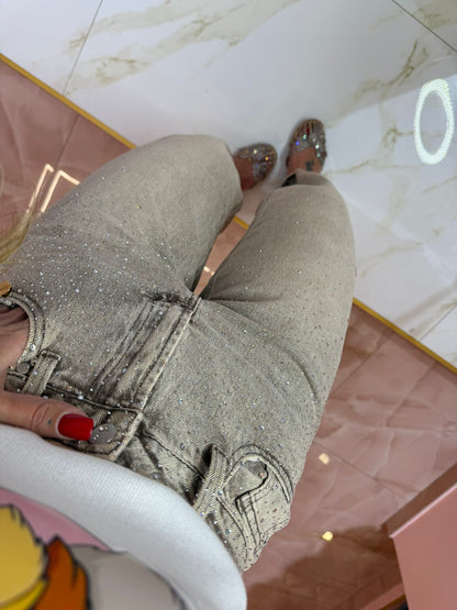 Jeans Soft Light Glitter Beige ♥