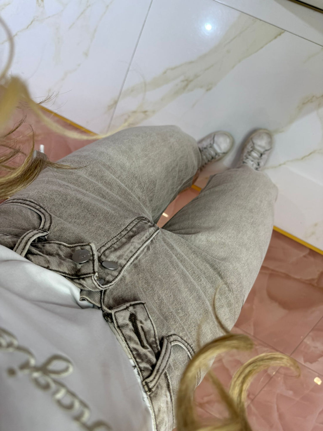 Jeans Risvoltino Beige Adoro ★