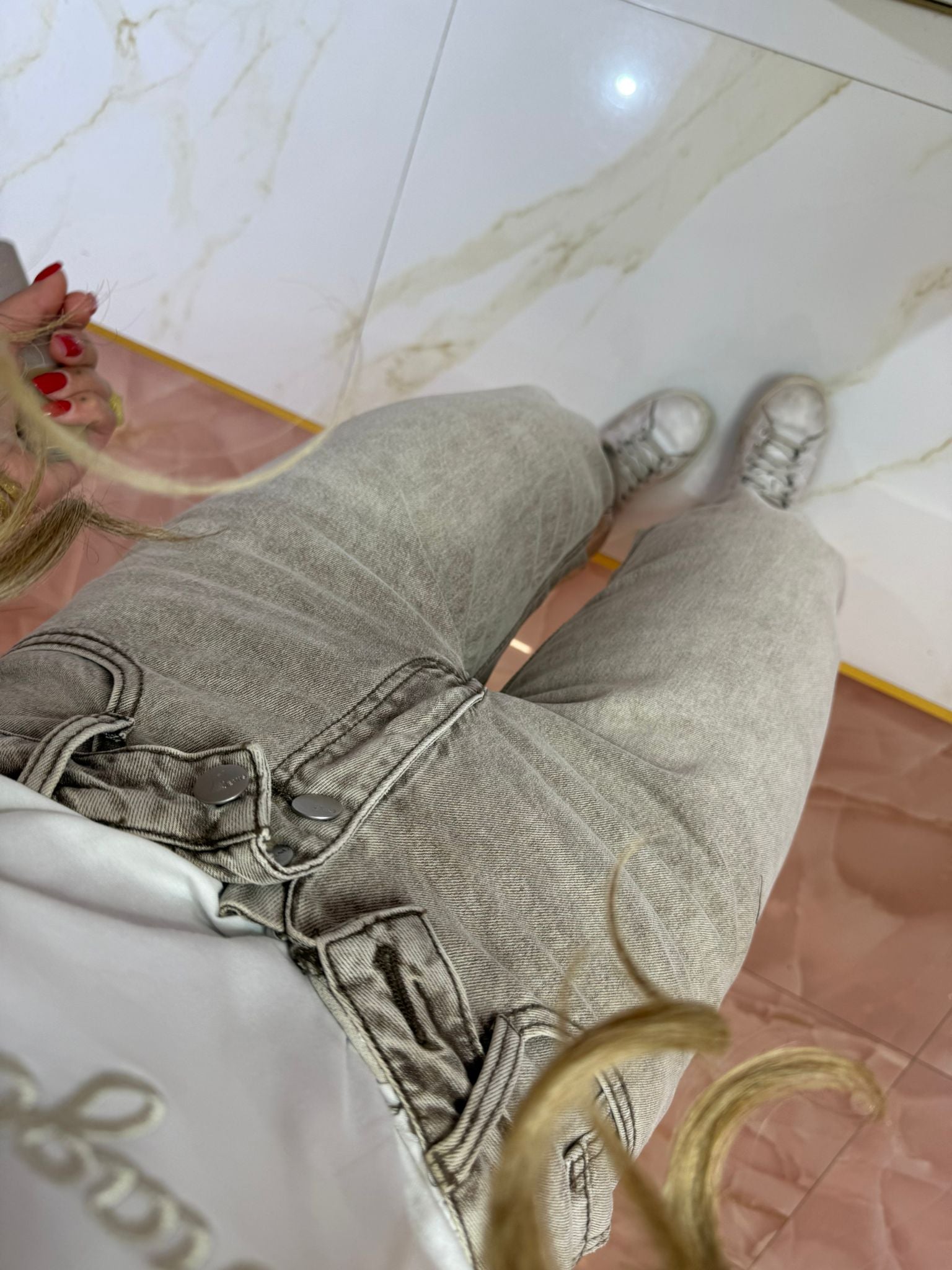 Jeans Risvoltino Beige Adoro ★