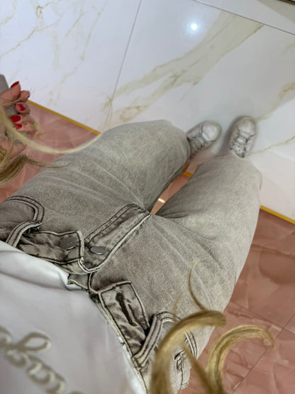 Jeans Risvoltino Beige Adoro ★