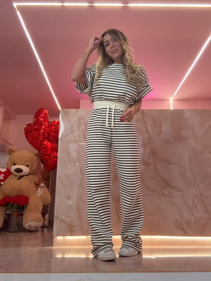 Pantaloni Righe Palazzo Latte ♥