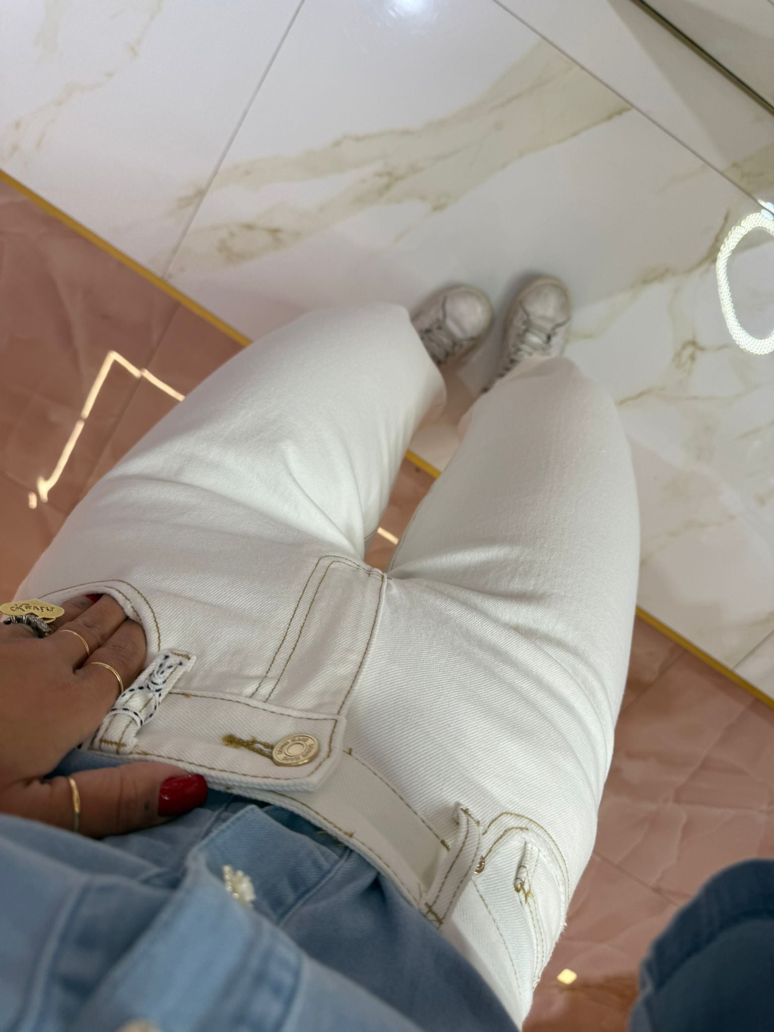 Jeans Sfrangiato Stupendo Bianco ♥