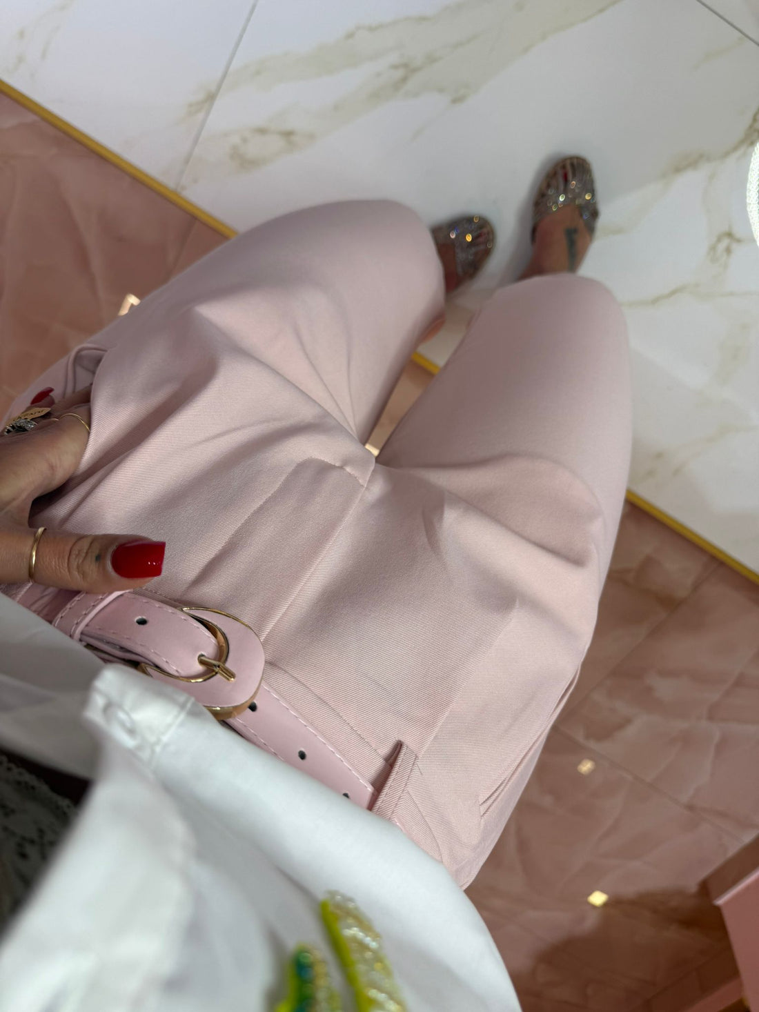 Pantalone Cinturino Rosa Cipria ★