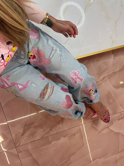 Jeans Pantera Rosa ♥