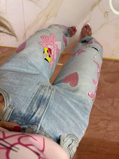 Jeans Pantera Rosa ♥