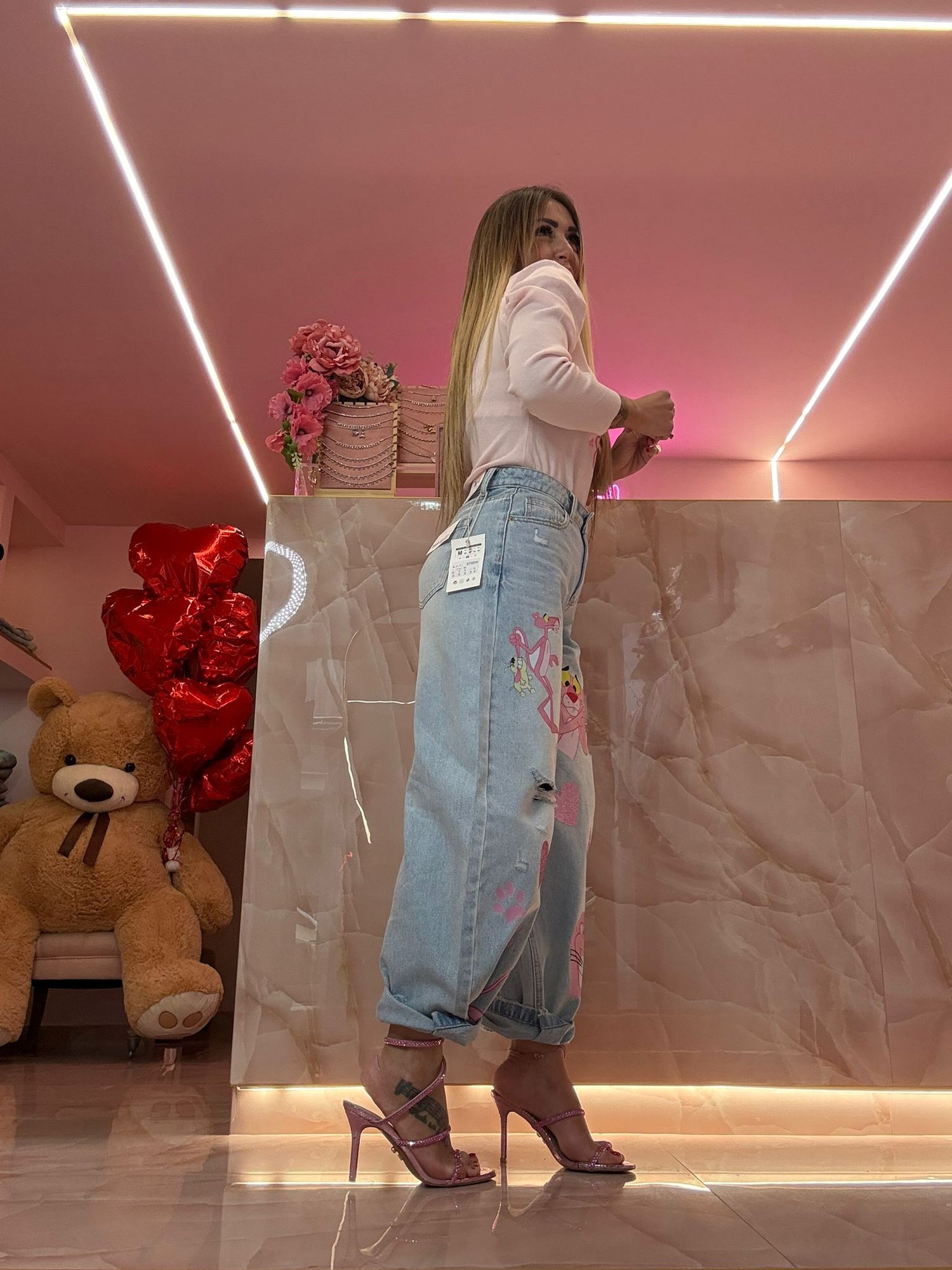 Jeans Pantera Rosa ♥
