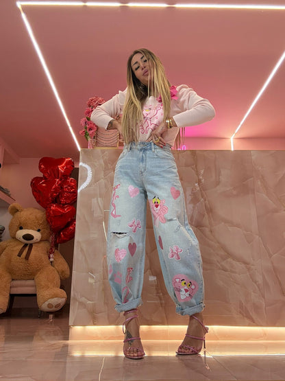 Jeans Pantera Rosa ♥