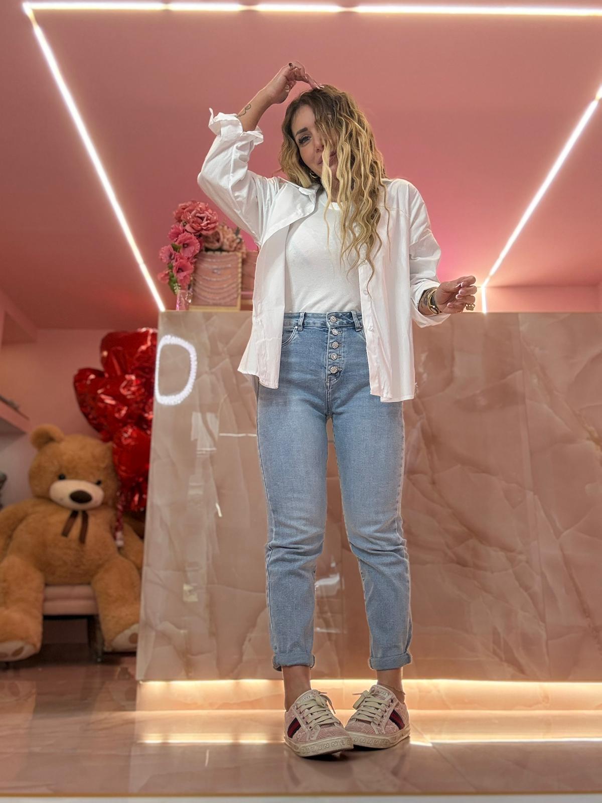 Jeans Bottoni Diamantini ♥