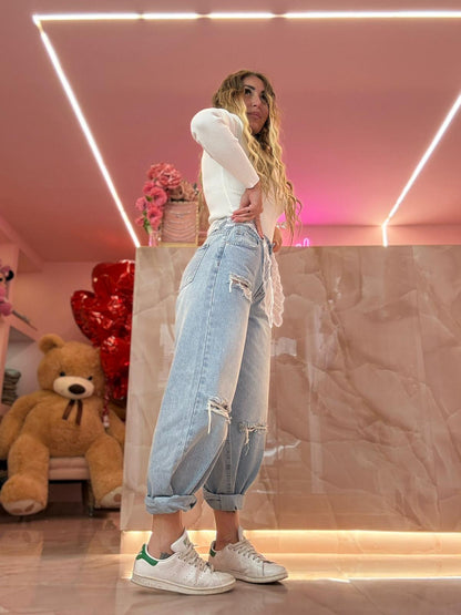 Jeans Balloon Strappi Merletto ♥