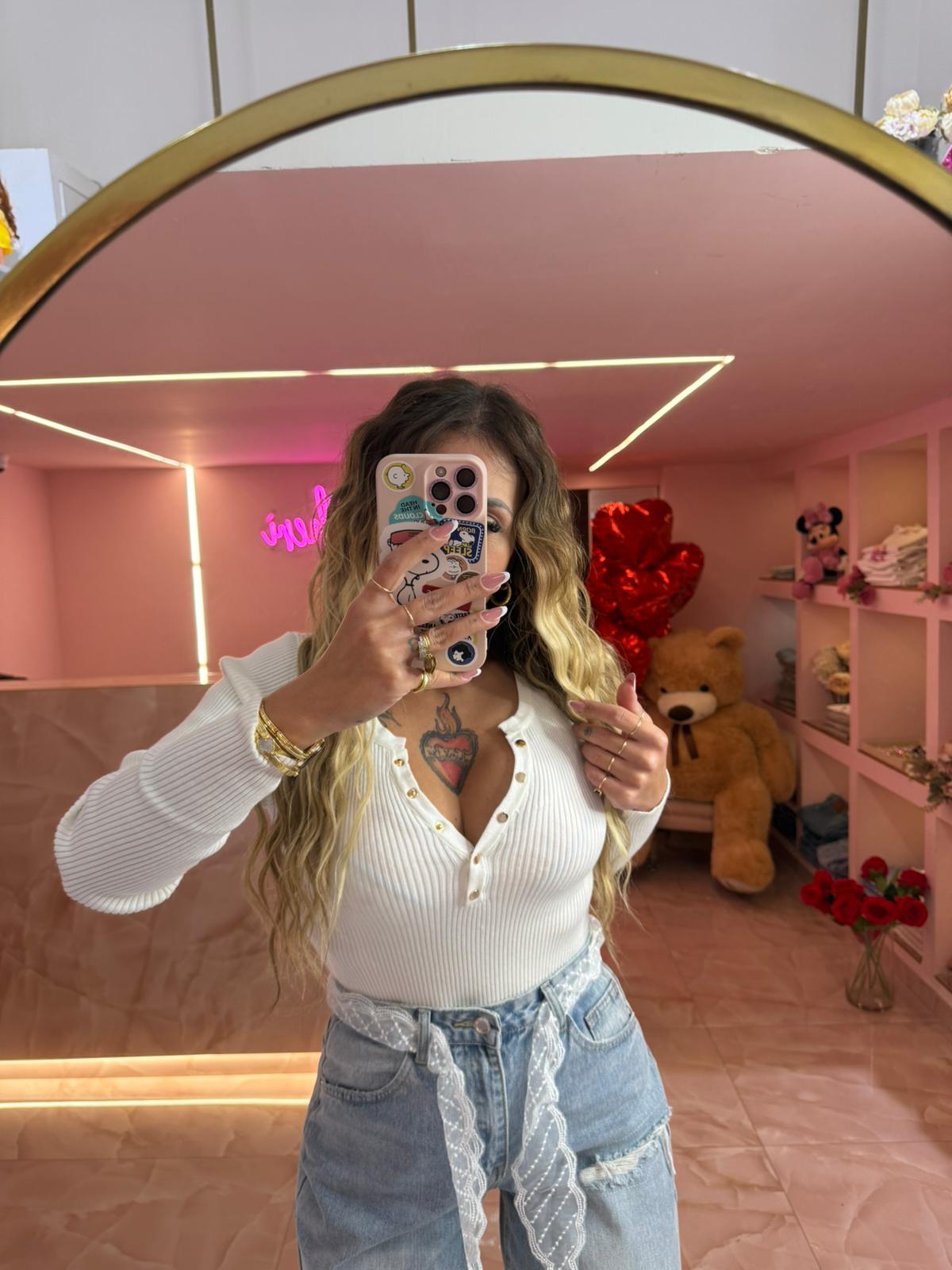 Maglia Costine Bianca e Oro ♥