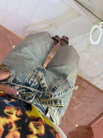 Jeans Brillantinoso Con Cinturino ♥