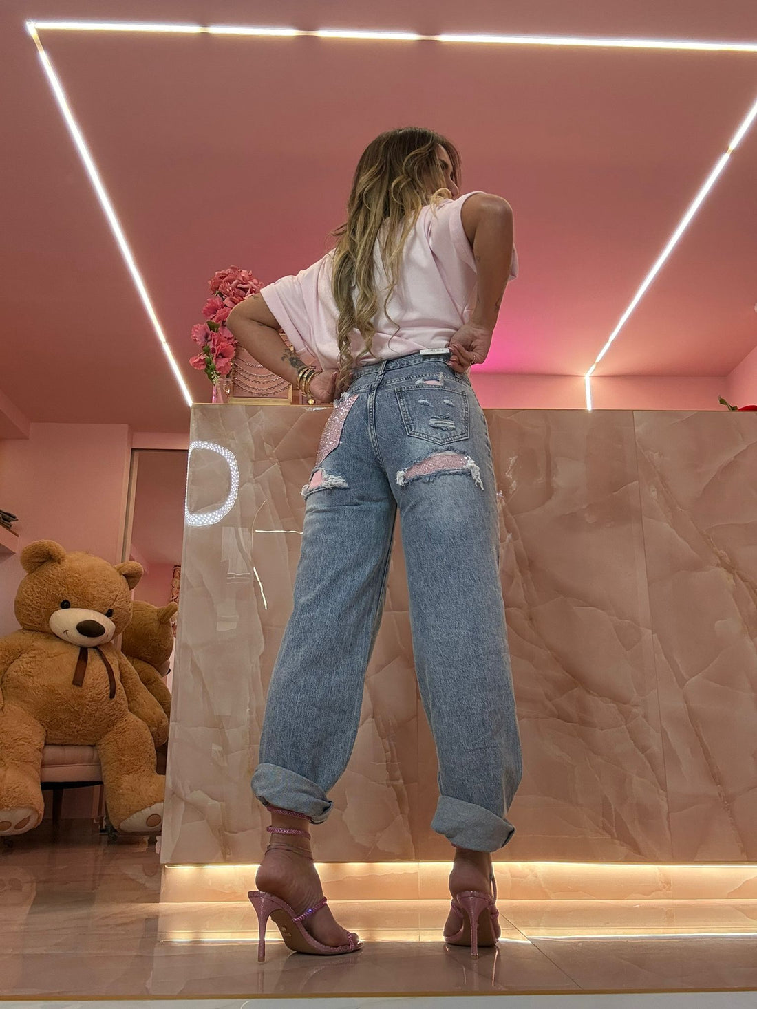 Jeans Tasca Glitter Rosa ♥