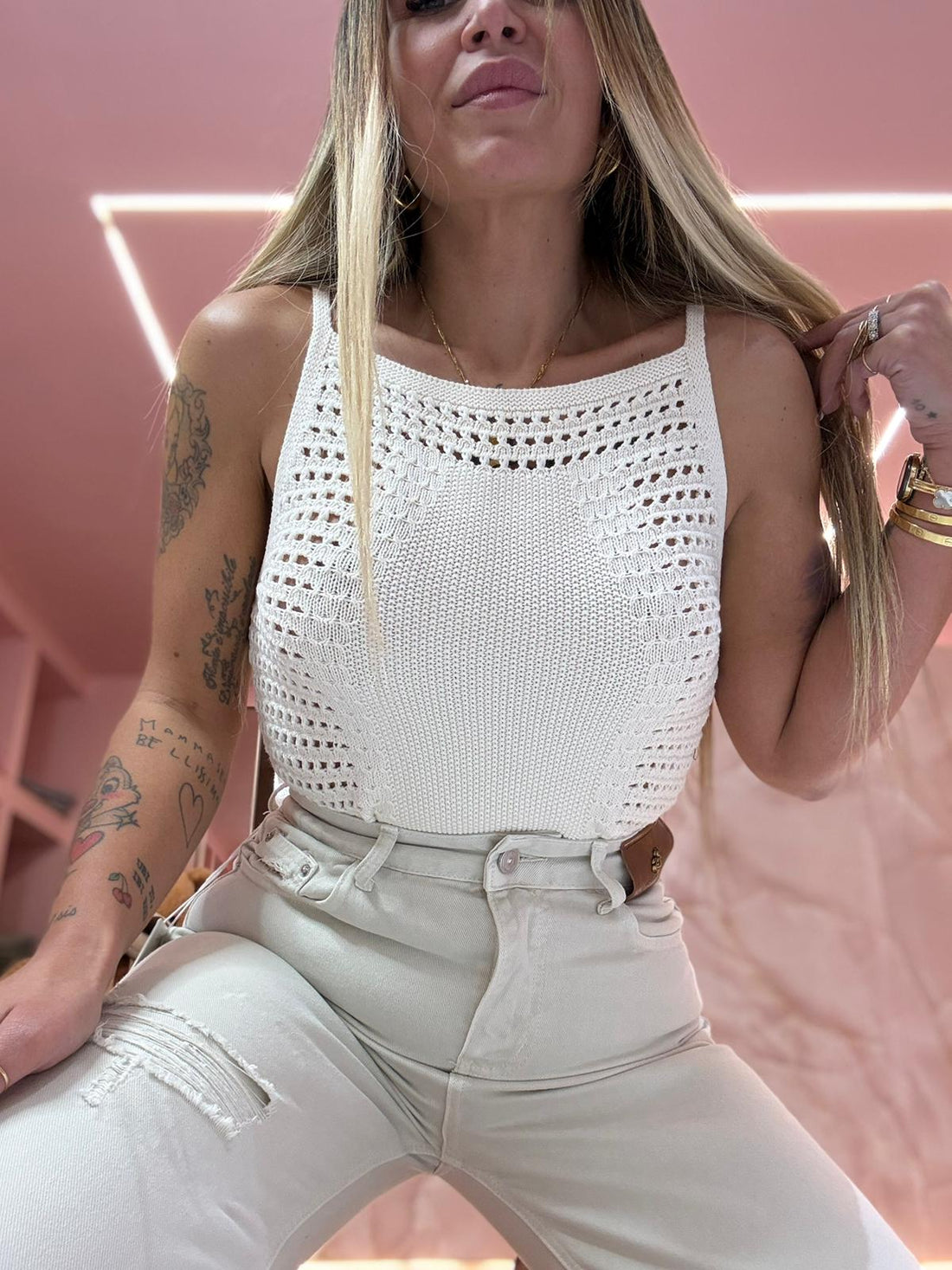 Canotta Uncinetto Burro ♥