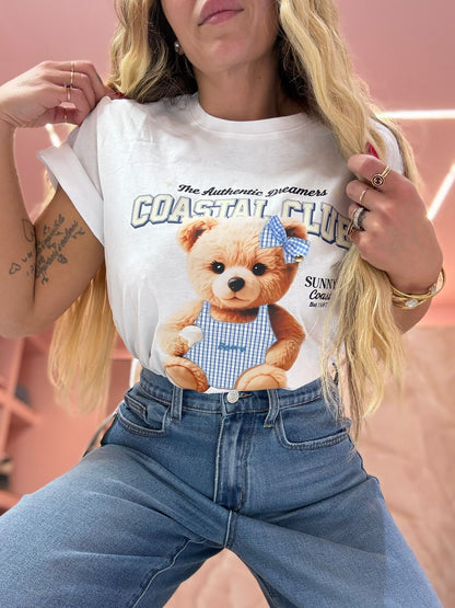 Shirt Teddy Quadretti Bianca ♥