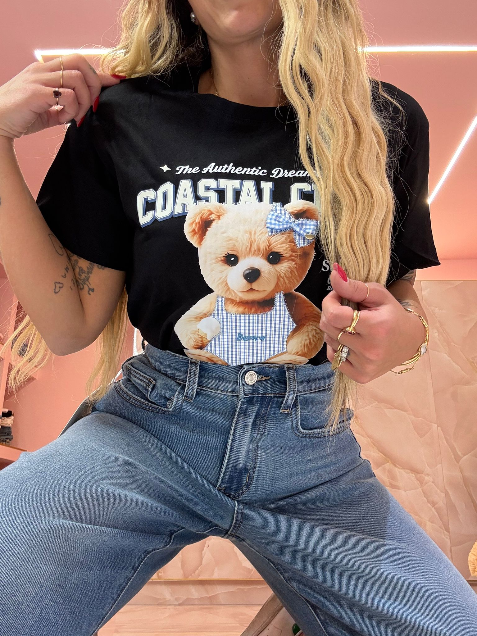 Shirt Teddy Quadretti Nera ♥