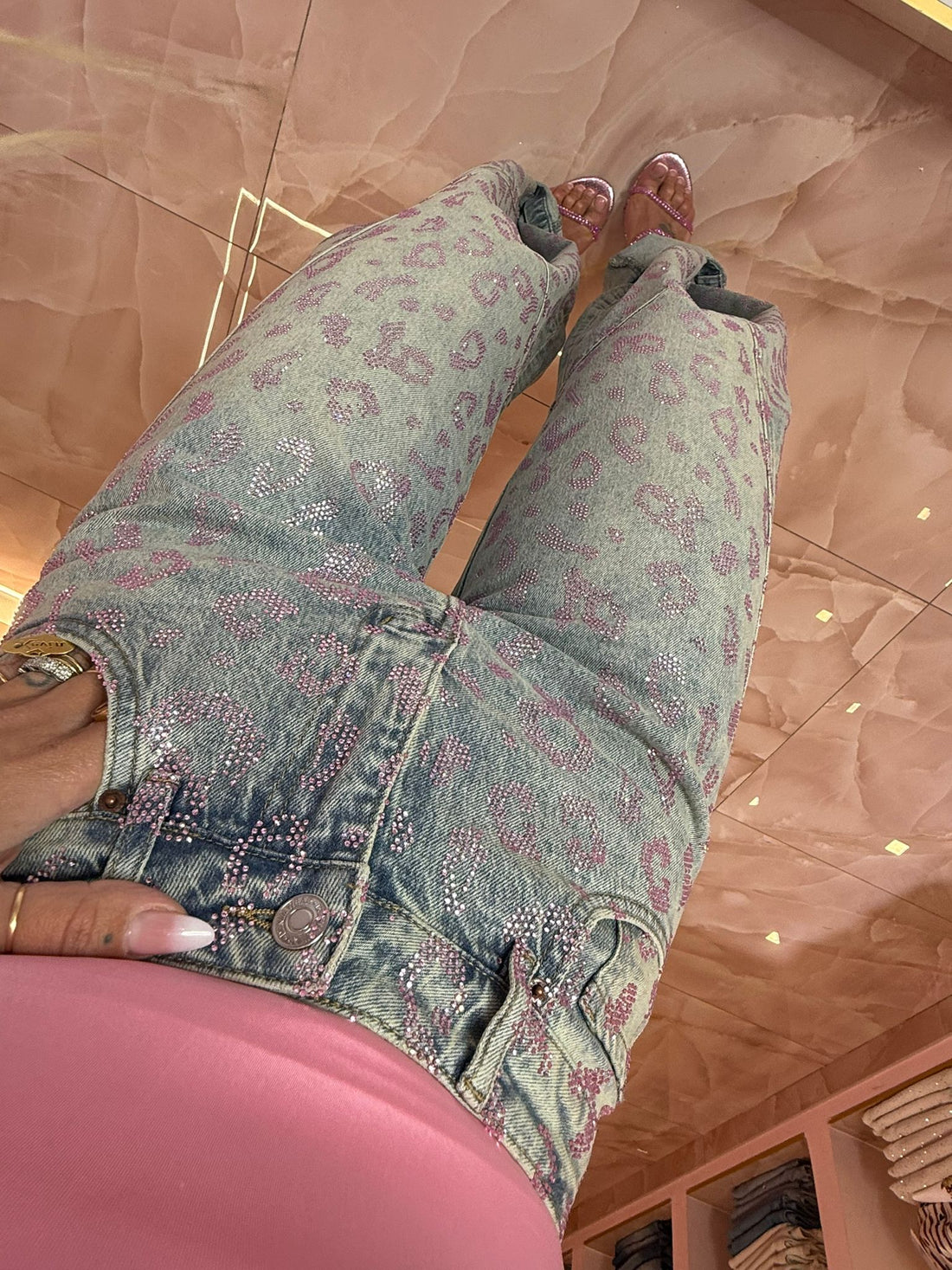 Jeans Animalier Glitter Rosa ♥