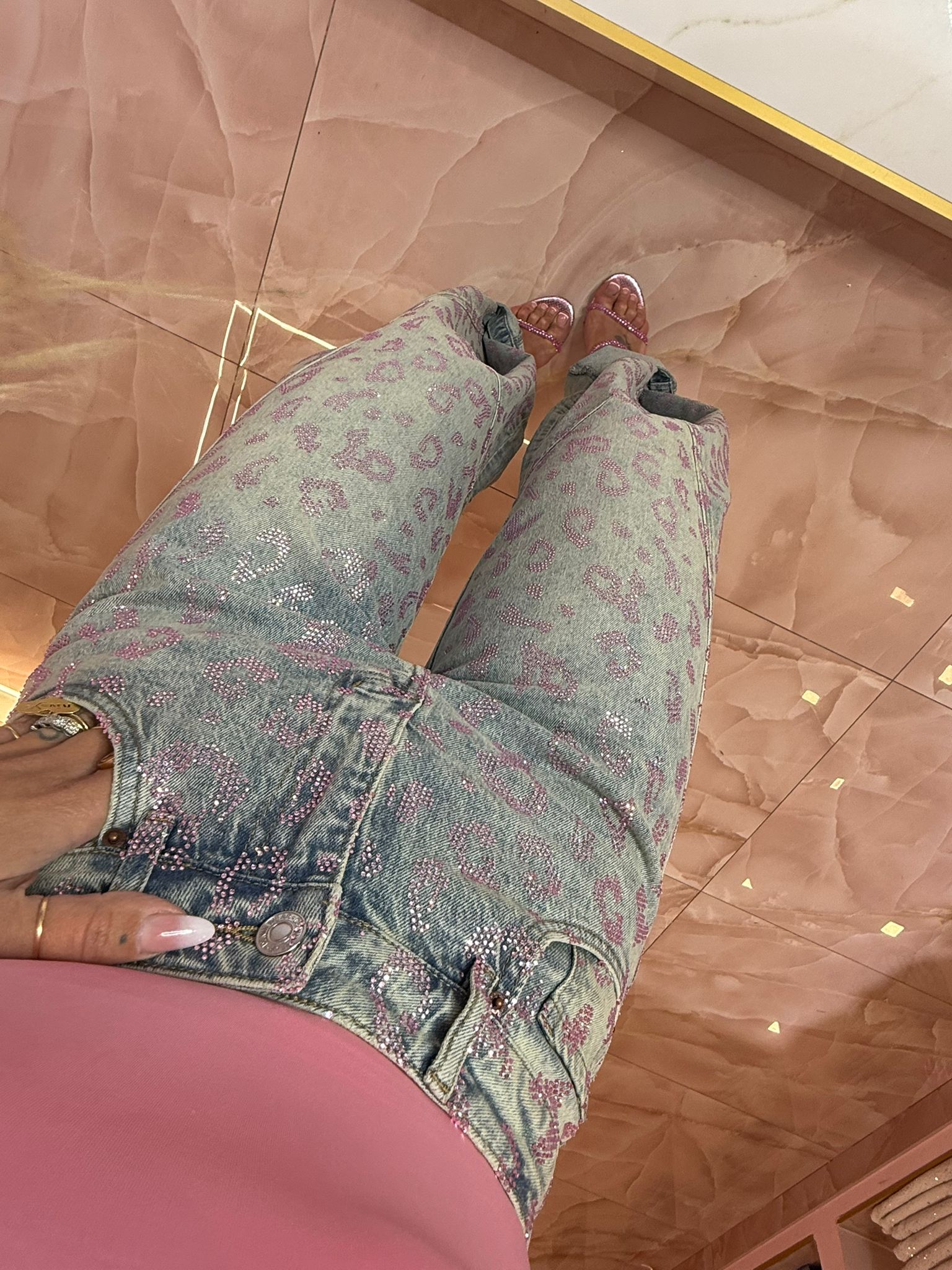 Jeans Animalier Glitter Rosa ♥