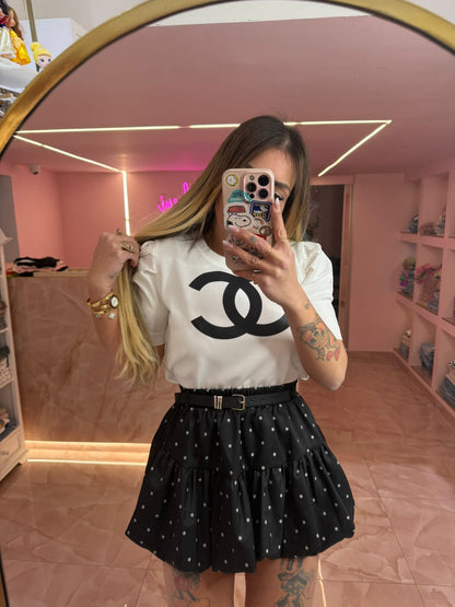 Maglia Filo Loghetto Nero ♥