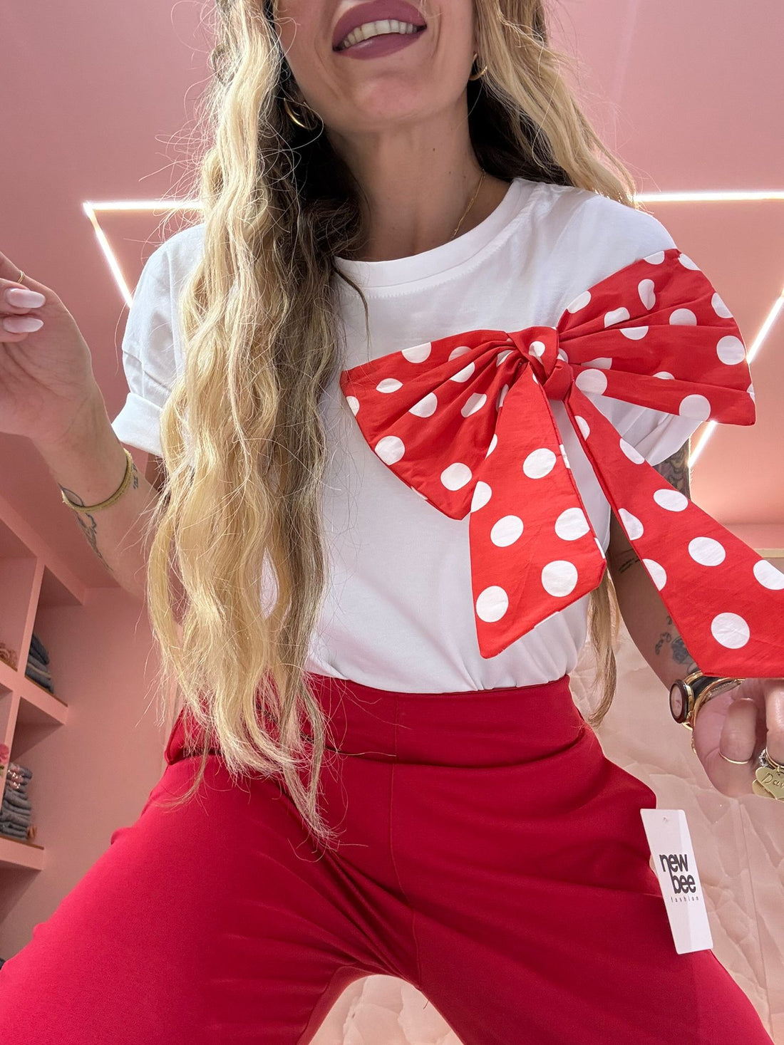 Shirt Fiocco Pois Rossi ♥