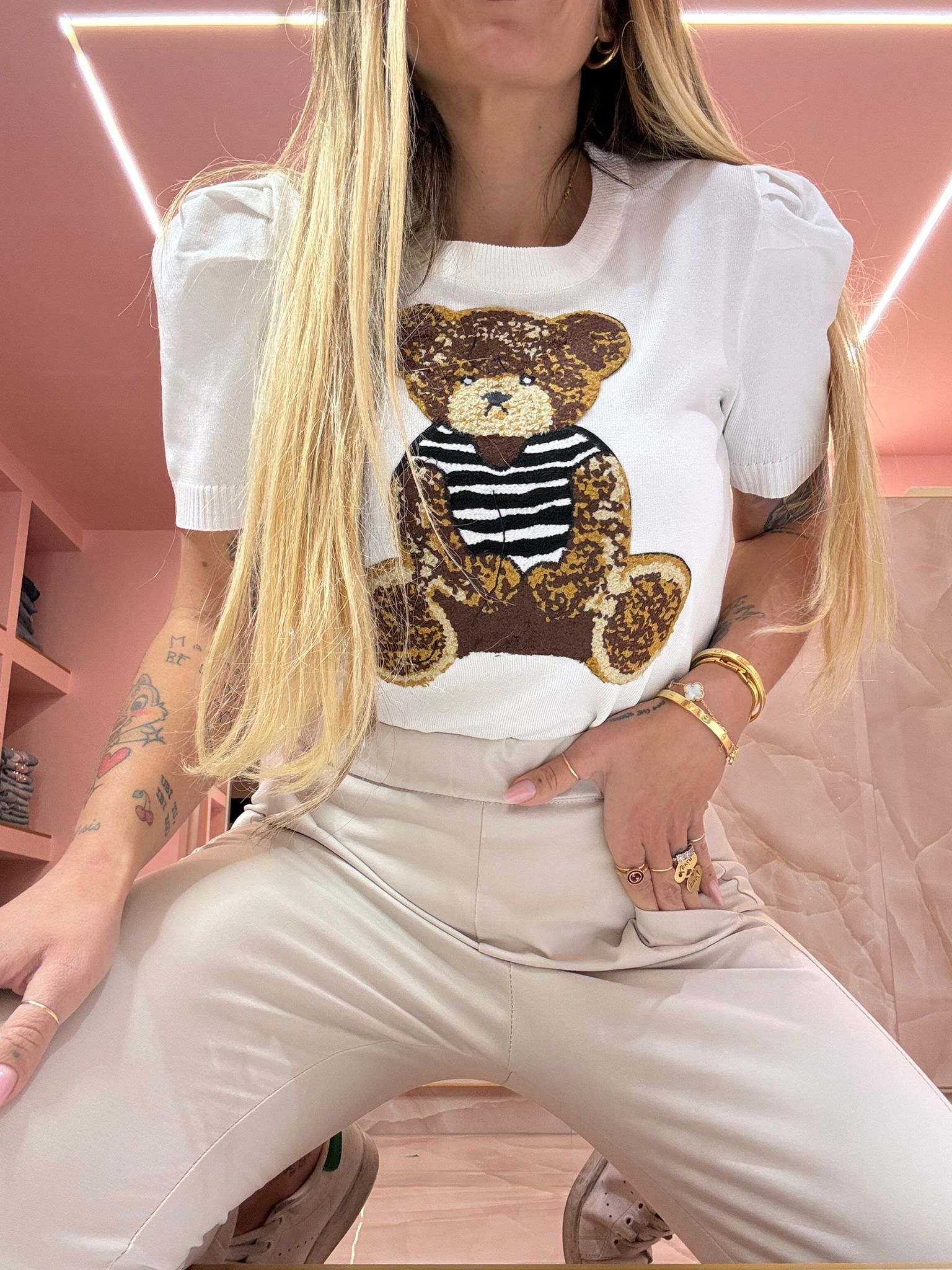 Maglia Filo Teddy Per Metà ♥