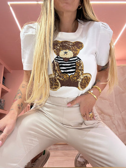 Maglia Filo Teddy Per Metà ♥