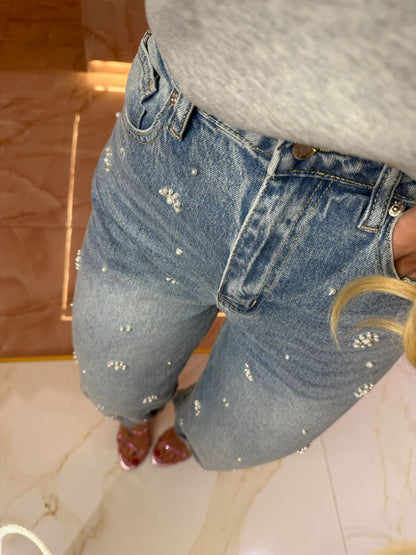 Jeans Fiorellini In Perle ♥