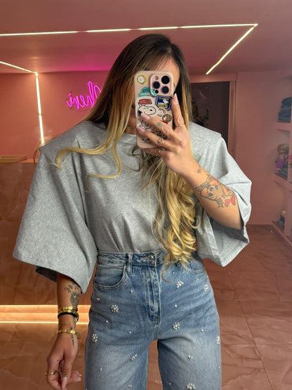 Shirt Maxi Spallina TreQuarti Grigia ♥