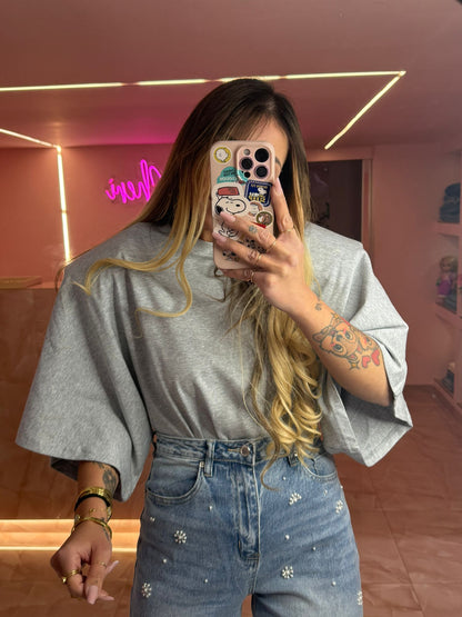 Shirt Maxi Spallina TreQuarti Grigia ♥