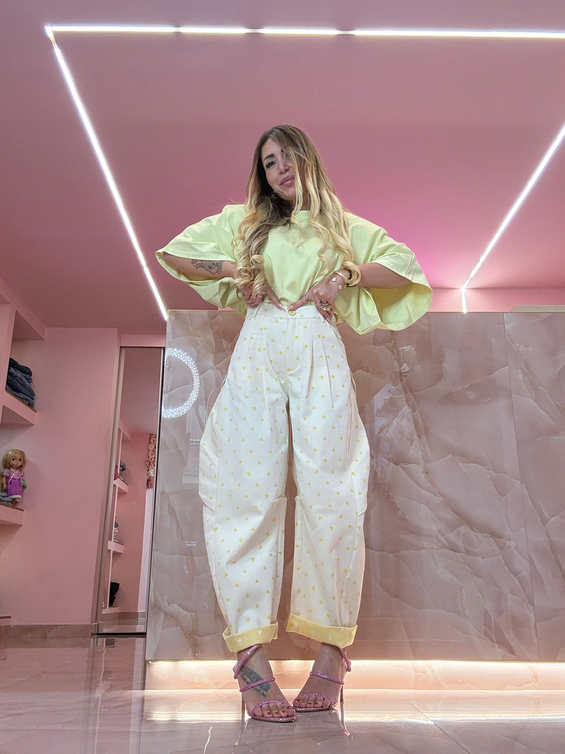 Shirt Maxi Spallina TreQuarti Gialla ♥