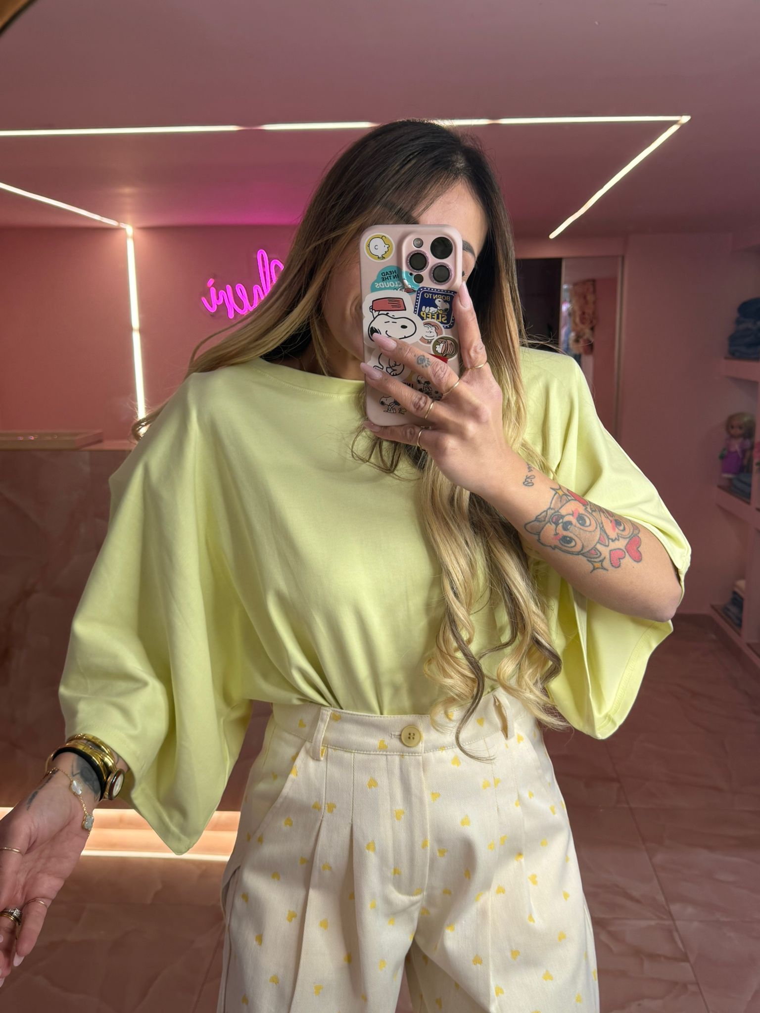 Shirt Maxi Spallina TreQuarti Gialla ♥