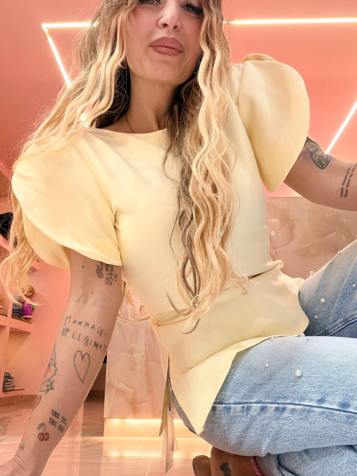 Blusa Manica Petalo Gialla ♥