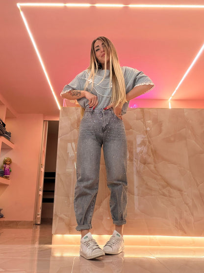 Jeans PettyPi Glitter Grigio ♥