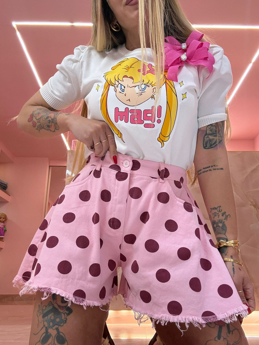 Short Pois Rosa ♥